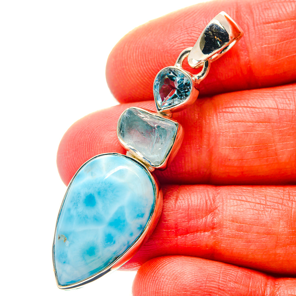 Larimar Pendants handcrafted by Anasilvercos - PD19022