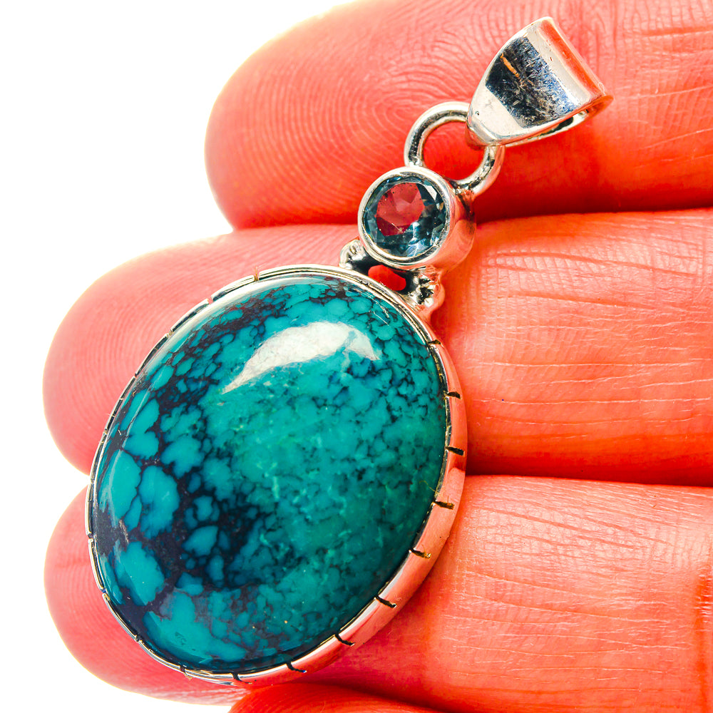 Tibetan Turquoise Pendants handcrafted by Anasilvercos - PD19024