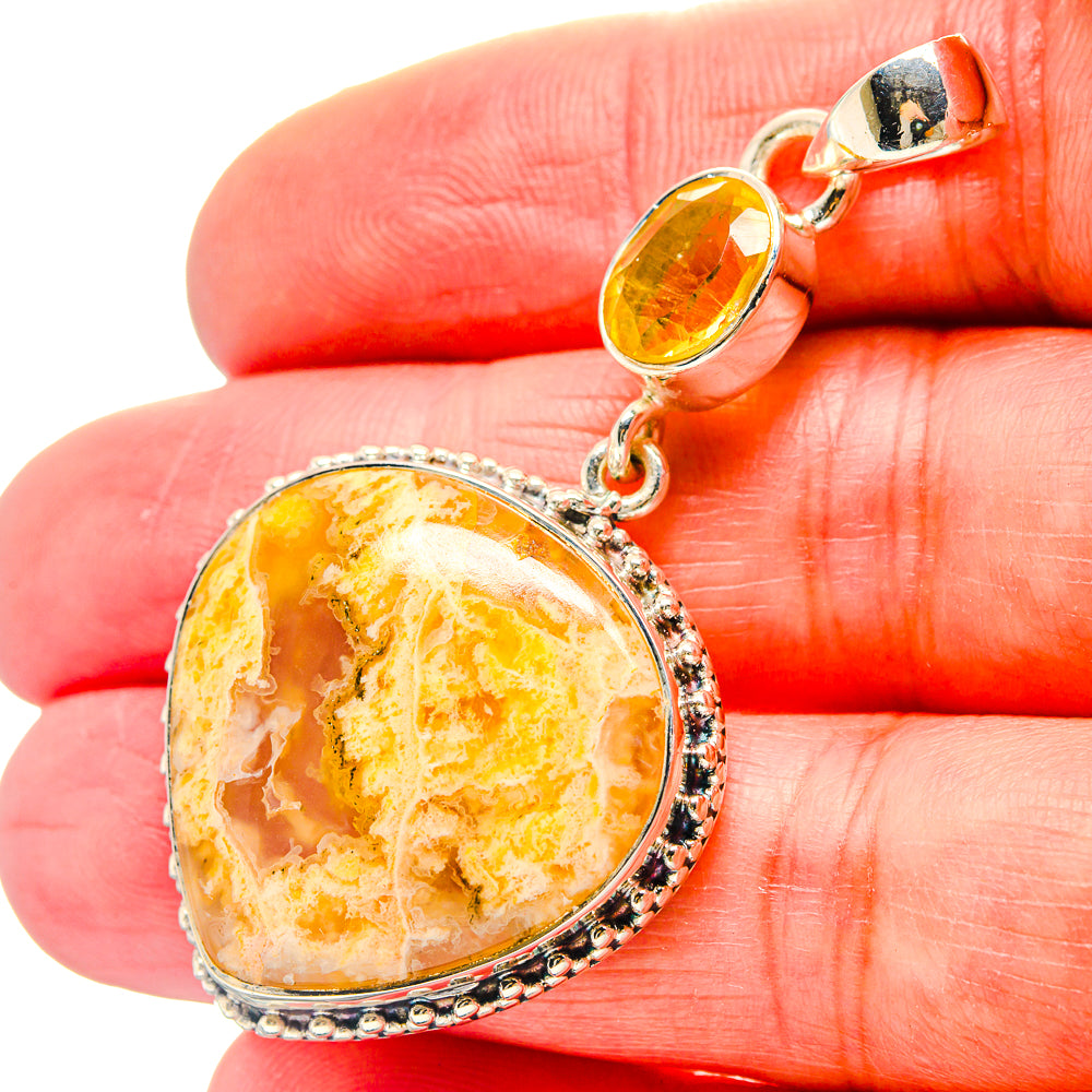 Plume Agate Pendants handcrafted by Anasilvercos - PD19056