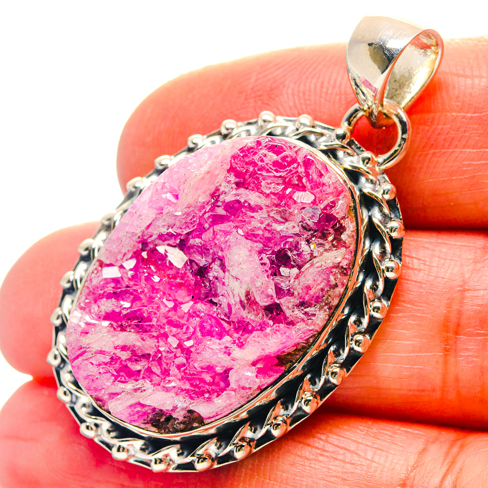 Cobalto Calcite Druzy Pendants handcrafted by Anasilvercos - PD19060
