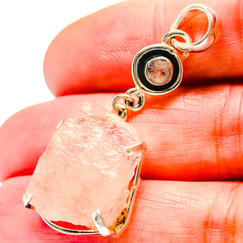 Rose Quartz Pendants handcrafted by Anasilvercos - PD19061