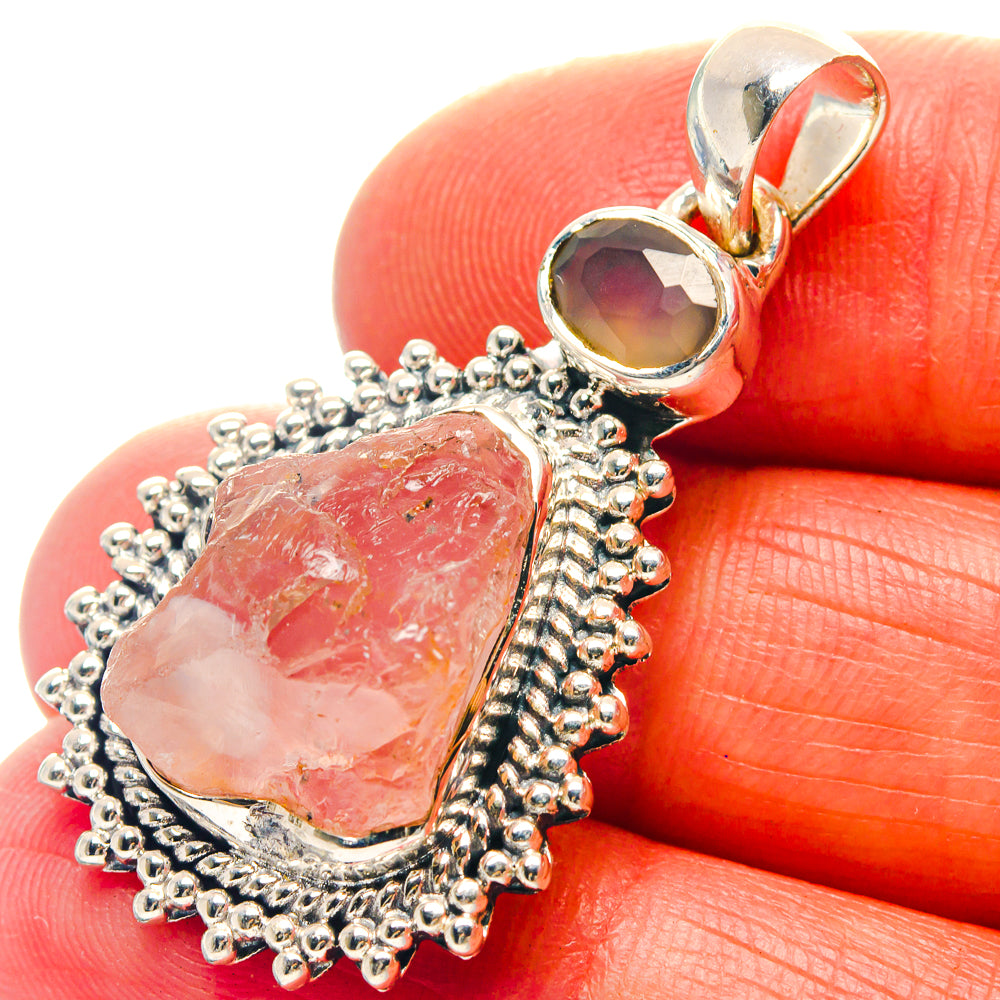 Rose Quartz Pendants handcrafted by Anasilvercos - PD19062