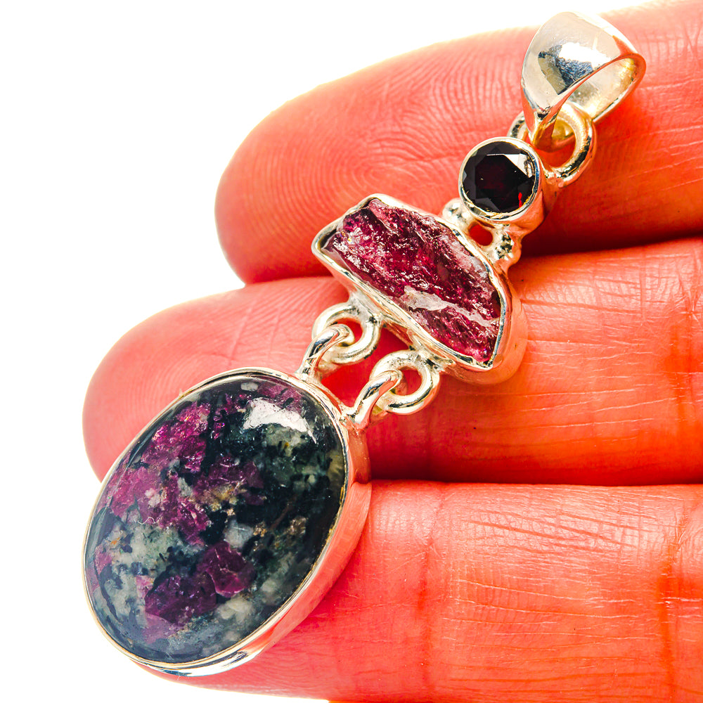 Russian Eudialyte Pendants handcrafted by Anasilvercos - PD19071