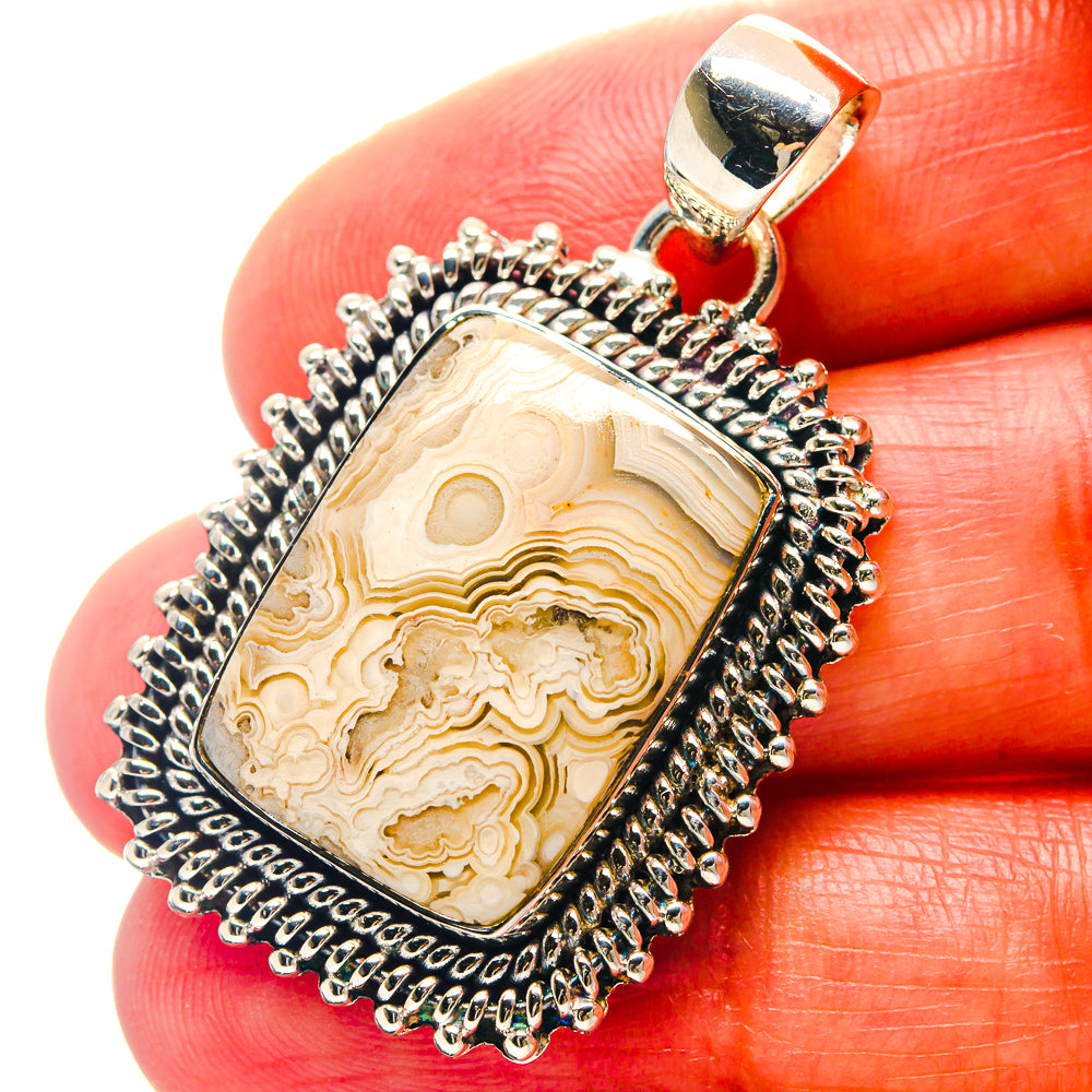 Laguna Lace Agate Pendants handcrafted by Anasilvercos - PD19087