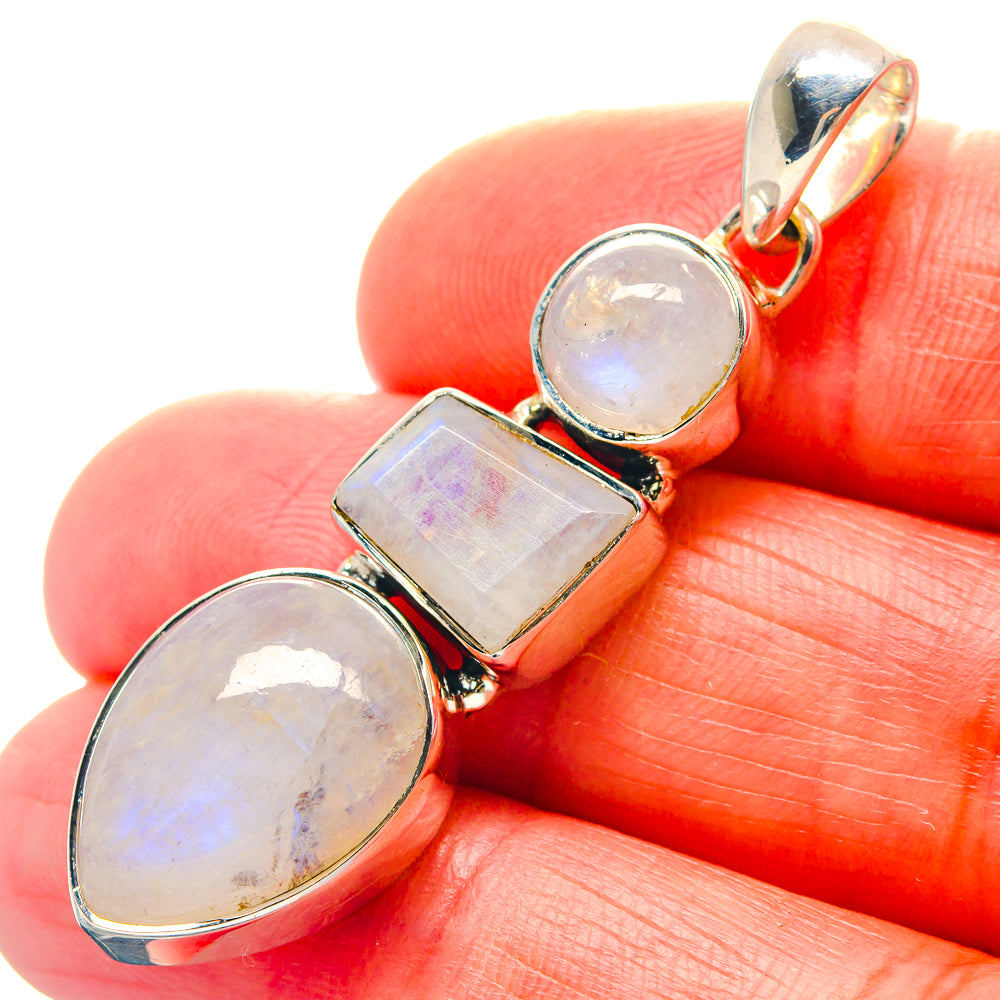 Rainbow Moonstone Pendants handcrafted by Anasilvercos - PD19092