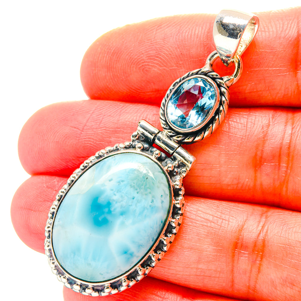 Larimar Pendants handcrafted by Anasilvercos - PD19109