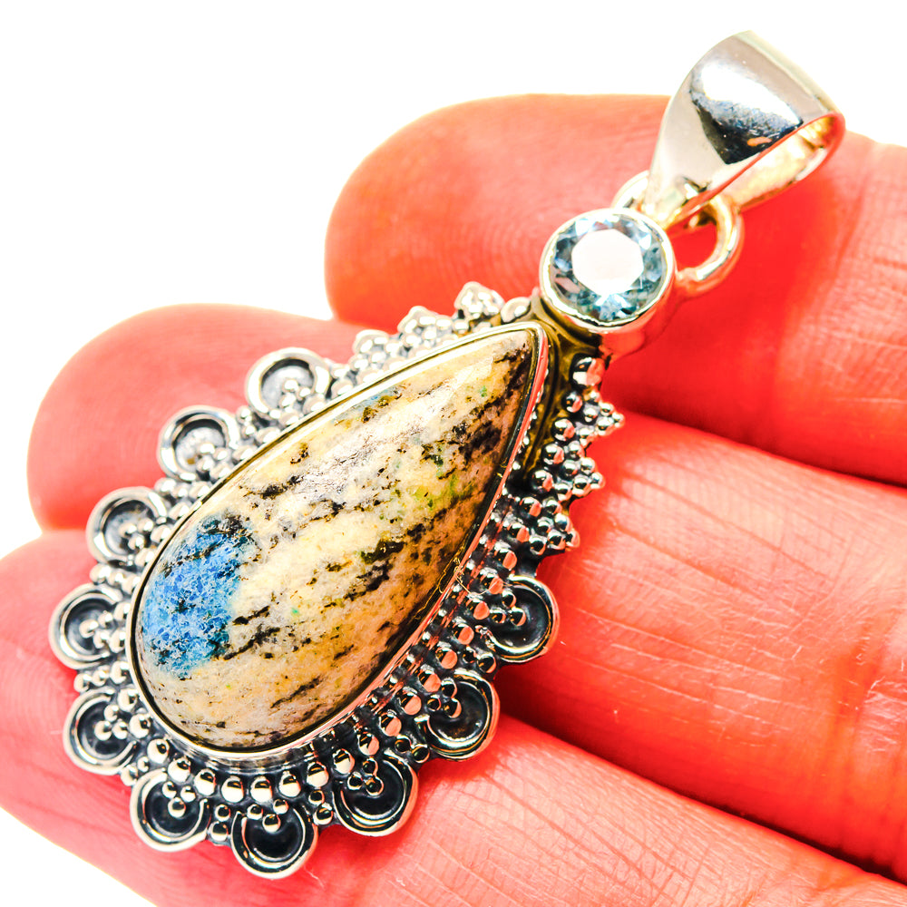 K2 Blue Azurite Pendants handcrafted by Anasilvercos - PD19144