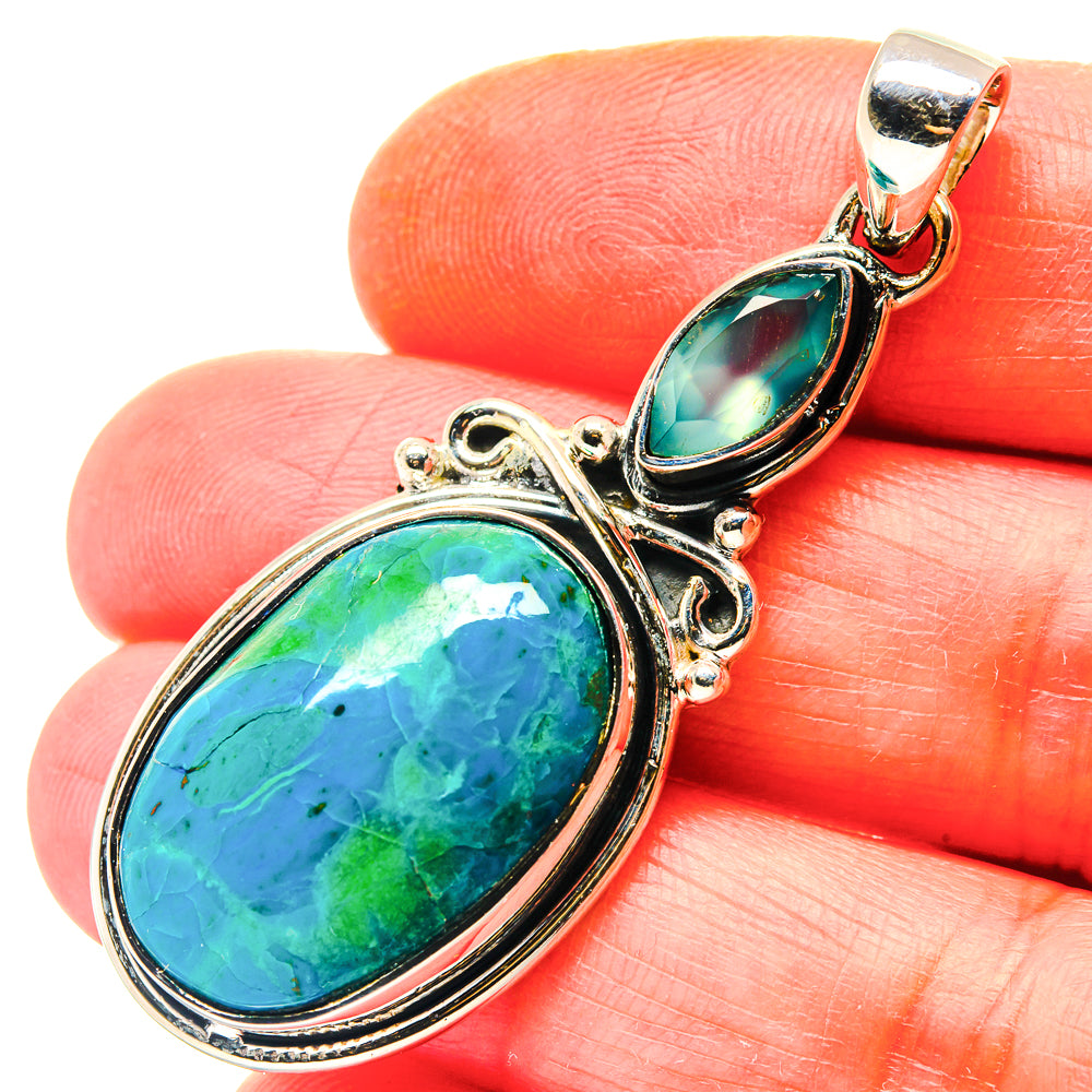 Chrysocolla Pendants handcrafted by Anasilvercos - PD19147