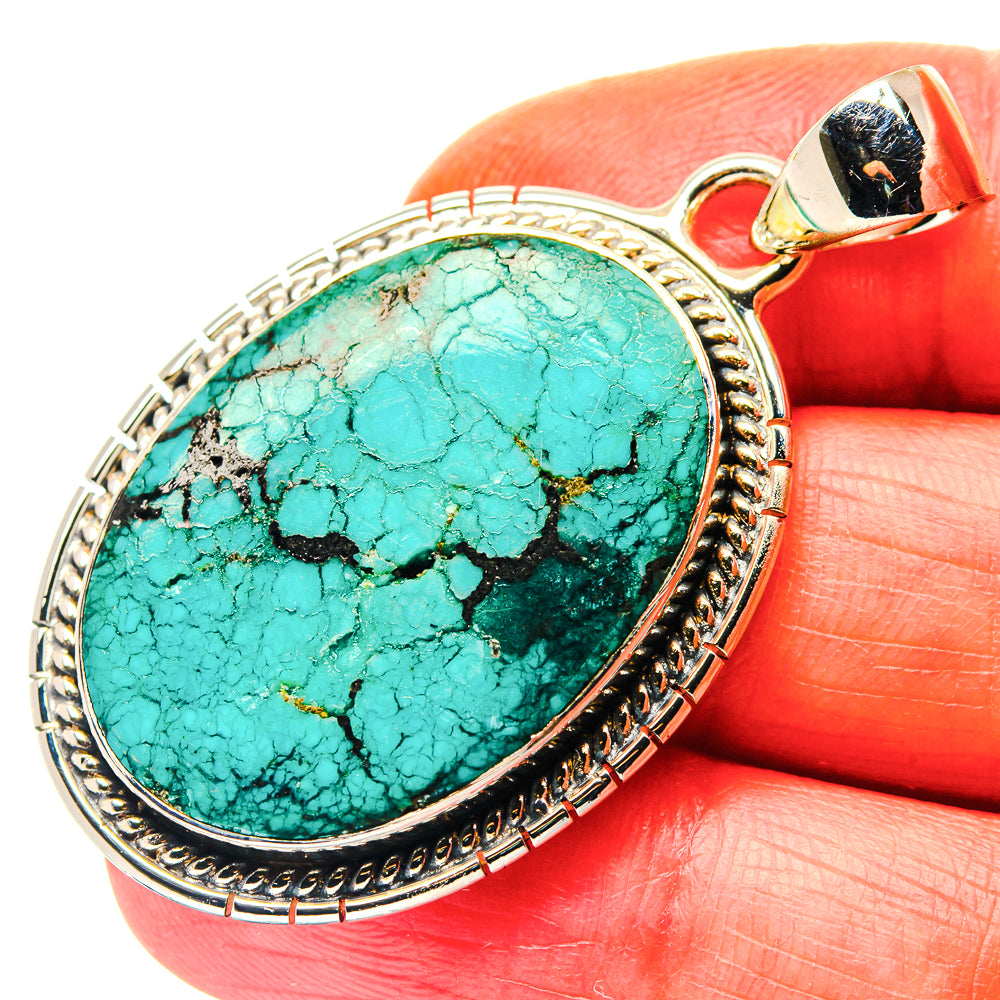 Tibetan Turquoise Pendants handcrafted by Anasilvercos - PD19150