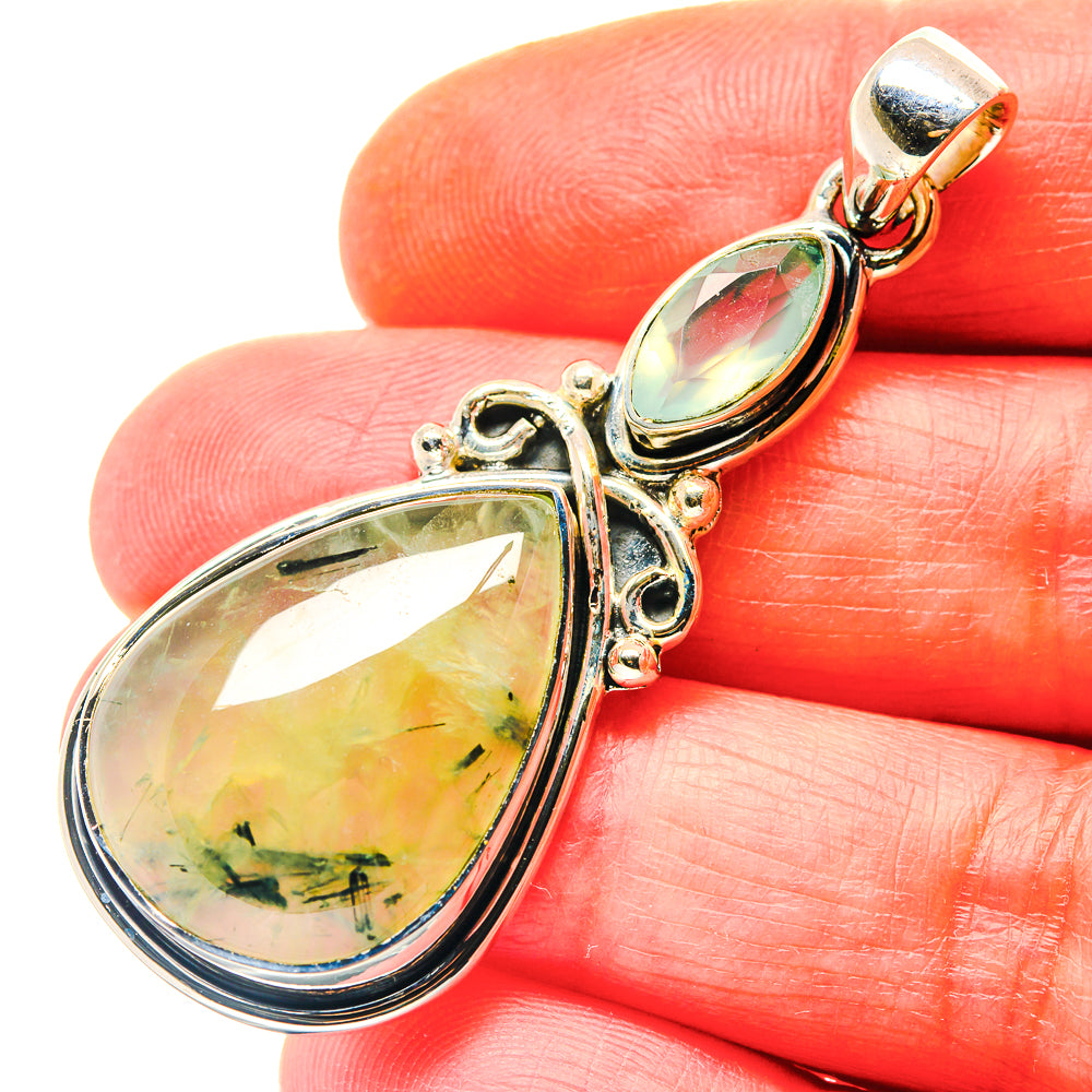 Prehnite Pendants handcrafted by Anasilvercos - PD19155