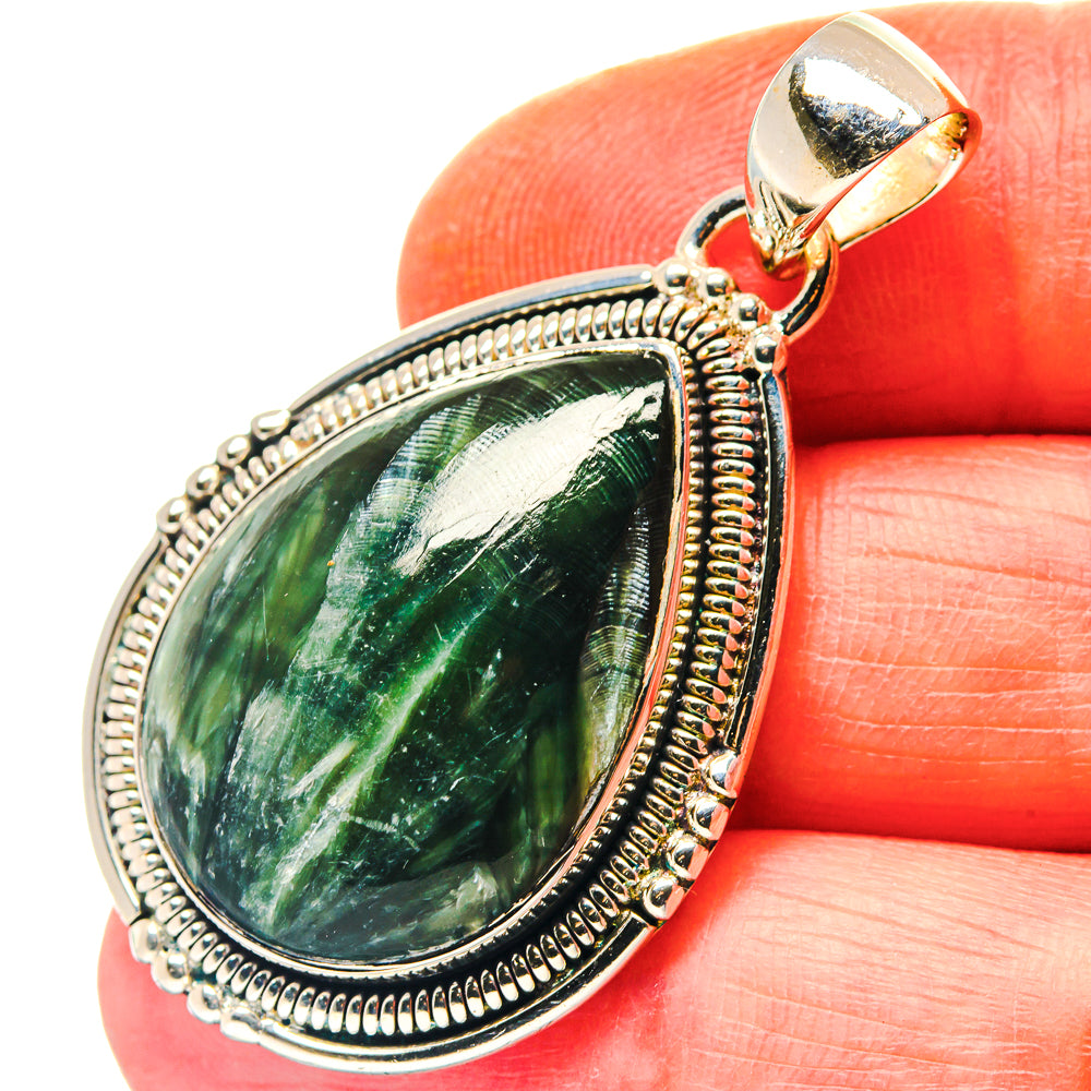 Seraphinite Pendants handcrafted by Anasilvercos - PD19167