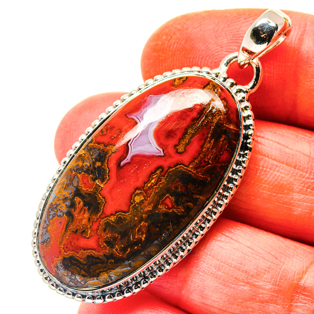 Moroccan Agate Pendants handcrafted by Anasilvercos - PD19173