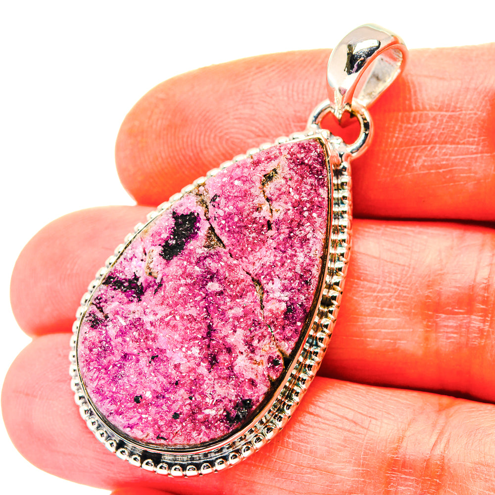Cobalto Calcite Druzy Pendants handcrafted by Anasilvercos - PD19187