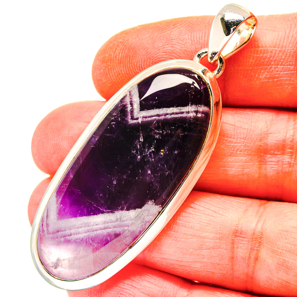 Chevron Amethyst Pendants handcrafted by Anasilvercos - PD19207