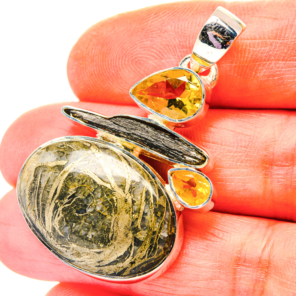 Pyrite Agate Pendants handcrafted by Anasilvercos - PD19210