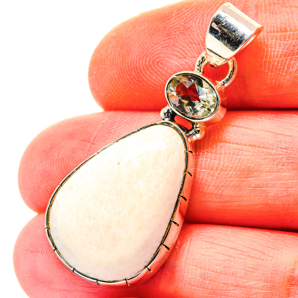 White Scolecite Pendants handcrafted by Anasilvercos - PD19226