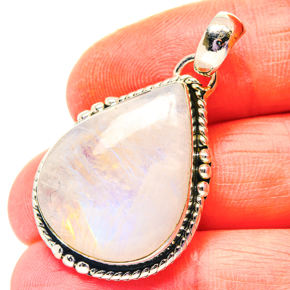 Rainbow Moonstone Pendants handcrafted by Anasilvercos - PD19230