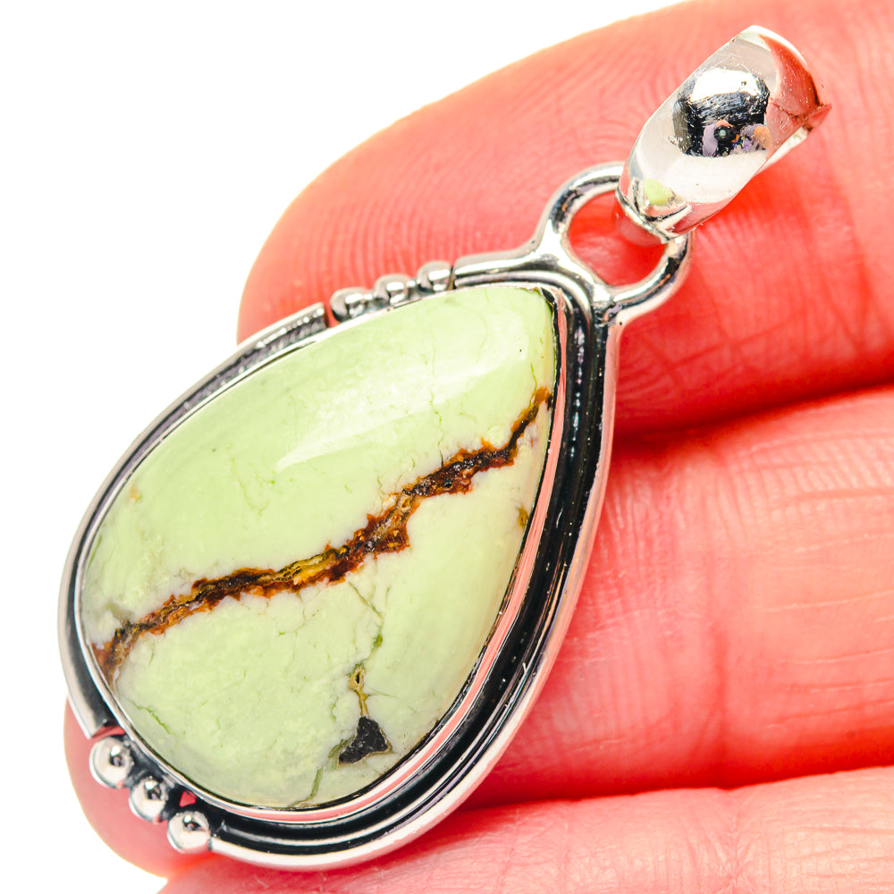 Lemon Chrysoprase Pendants handcrafted by Anasilvercos - PD19244