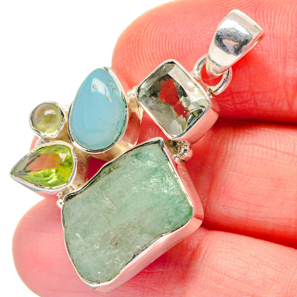 Aquamarine Pendants handcrafted by Anasilvercos - PD19252