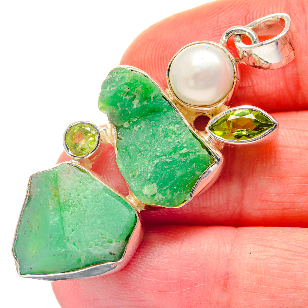 Chrysoprase Pendants handcrafted by Anasilvercos - PD19264