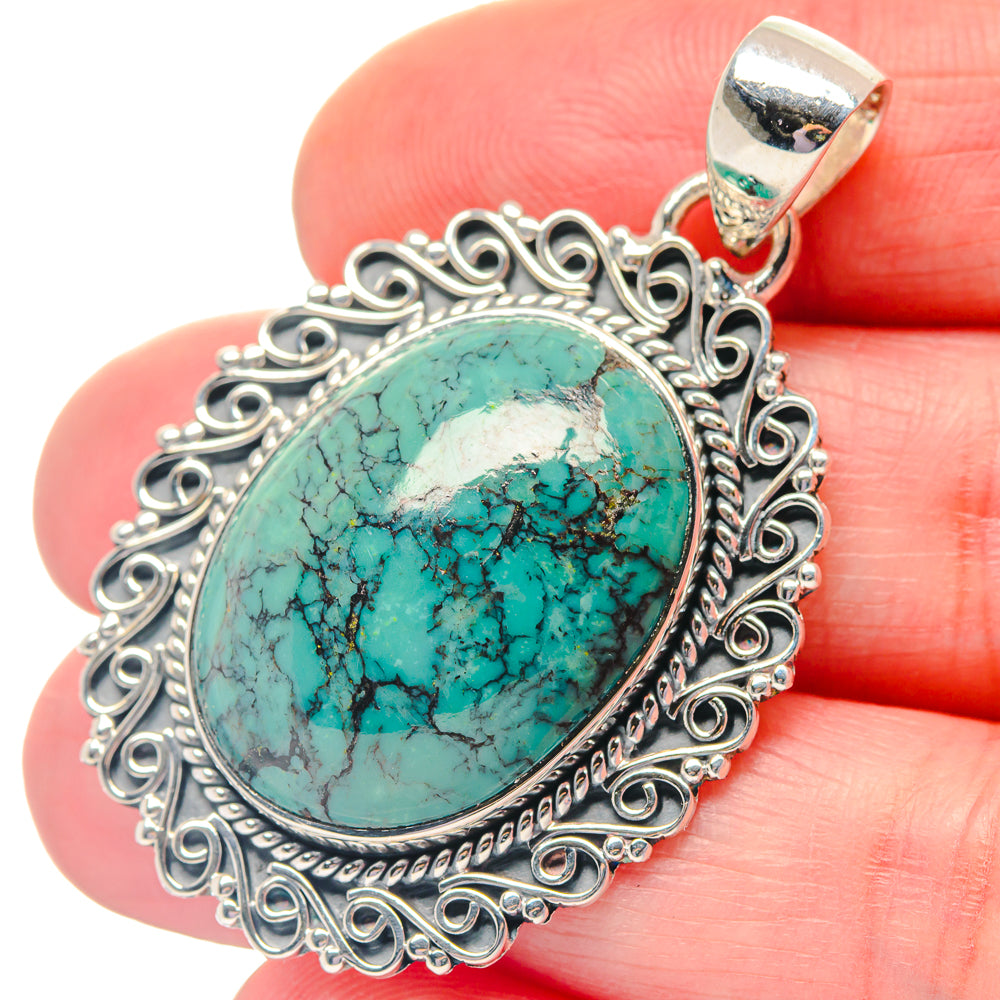 Tibetan Turquoise Pendants handcrafted by Anasilvercos - PD19271