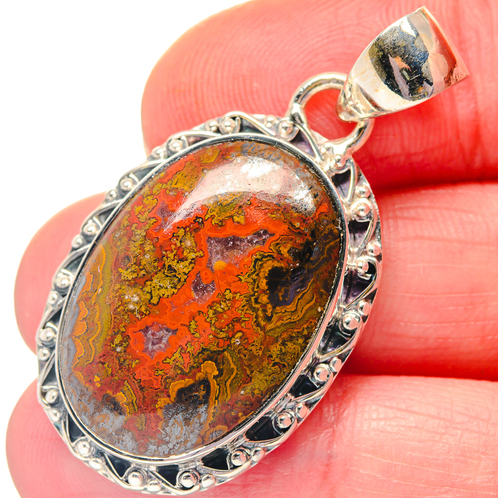 Moroccan Agate Pendants handcrafted by Anasilvercos - PD19280