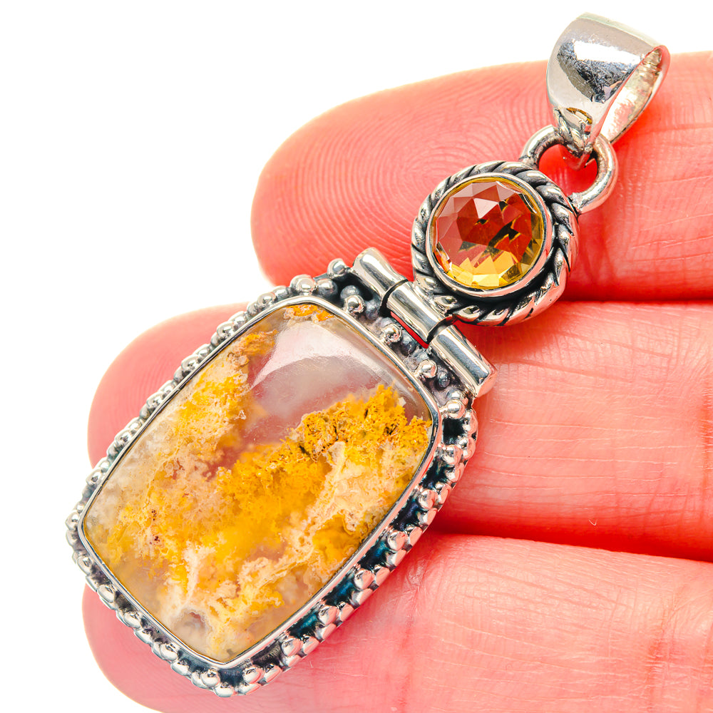 Plume Agate Pendants handcrafted by Anasilvercos - PD19289