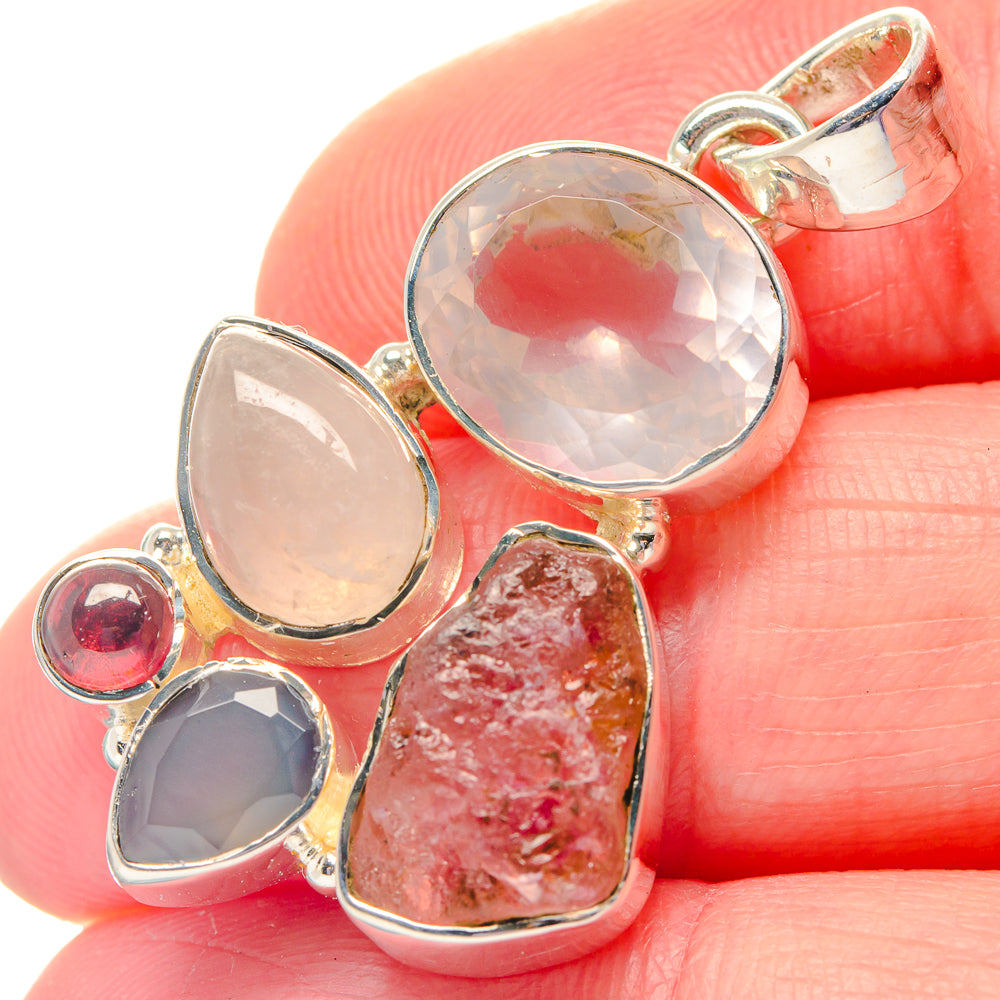 Rose Quartz Pendants handcrafted by Anasilvercos - PD19291