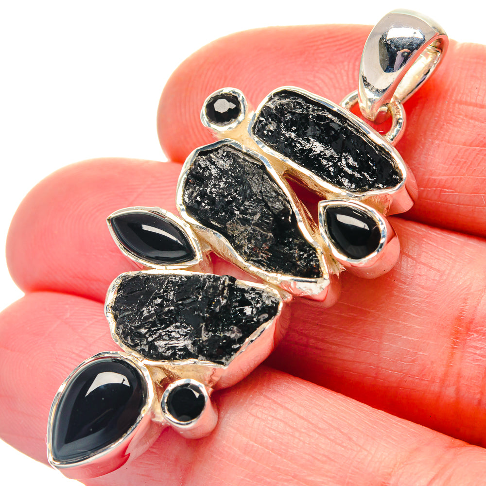 Black Tourmaline Pendants handcrafted by Anasilvercos - PD19315