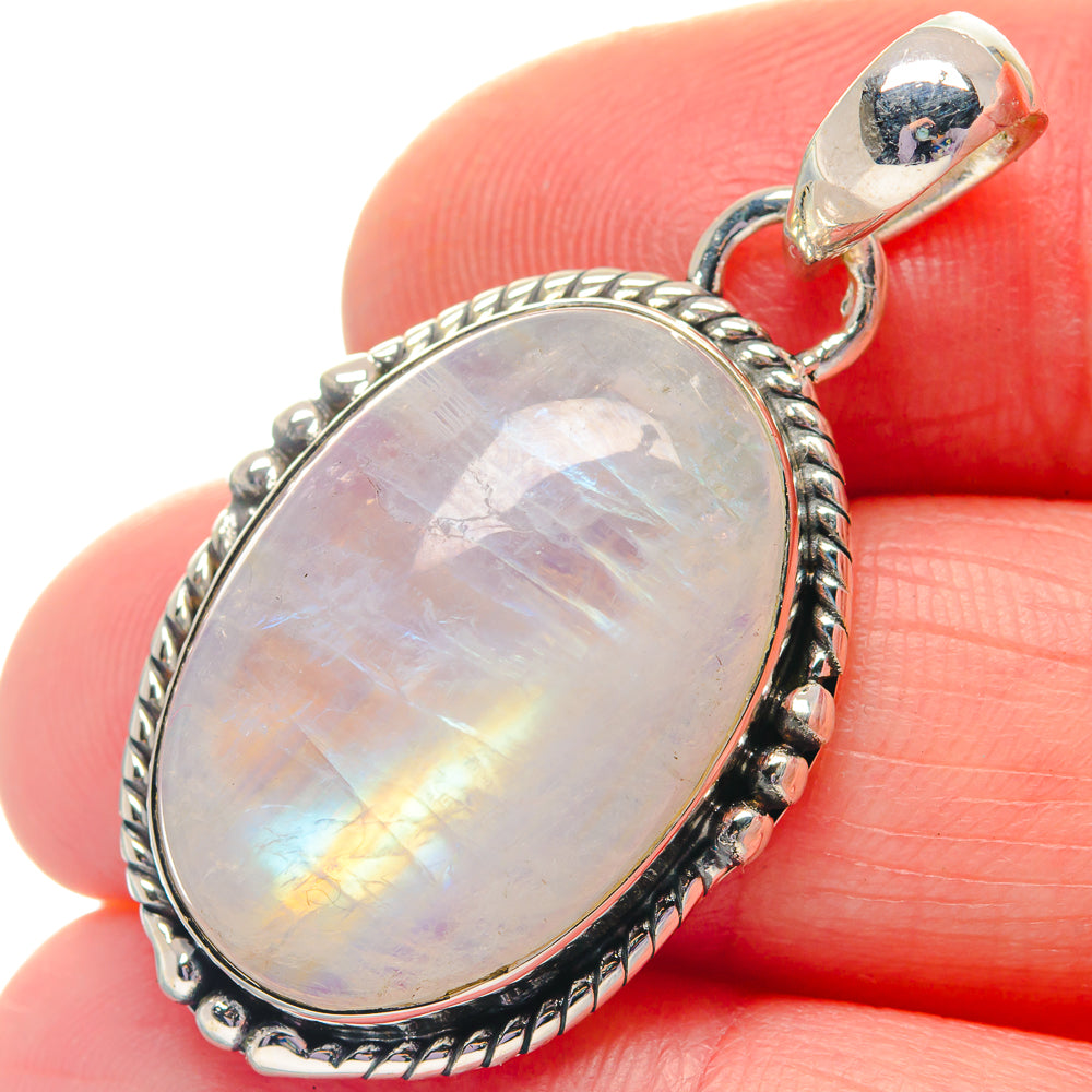 Rainbow Moonstone Pendants handcrafted by Anasilvercos - PD19320