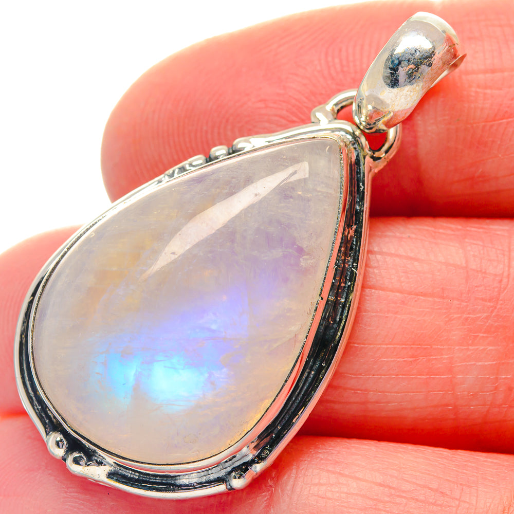 Rainbow Moonstone Pendants handcrafted by Anasilvercos - PD19323