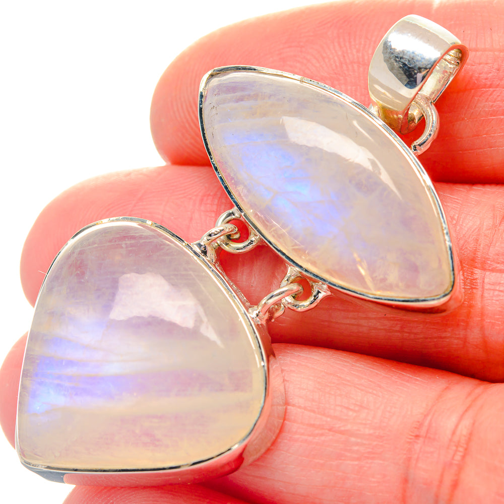 Rainbow Moonstone Pendants handcrafted by Anasilvercos - PD19326