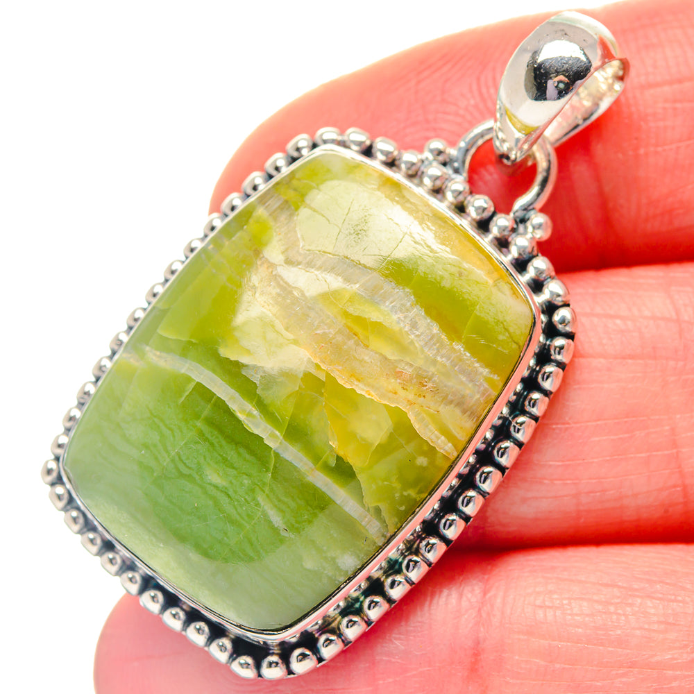 Serpentine Stone Pendants handcrafted by Anasilvercos - PD19349