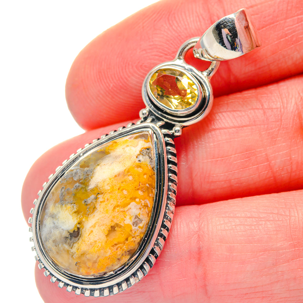 Plume Agate Pendants handcrafted by Anasilvercos - PD19367