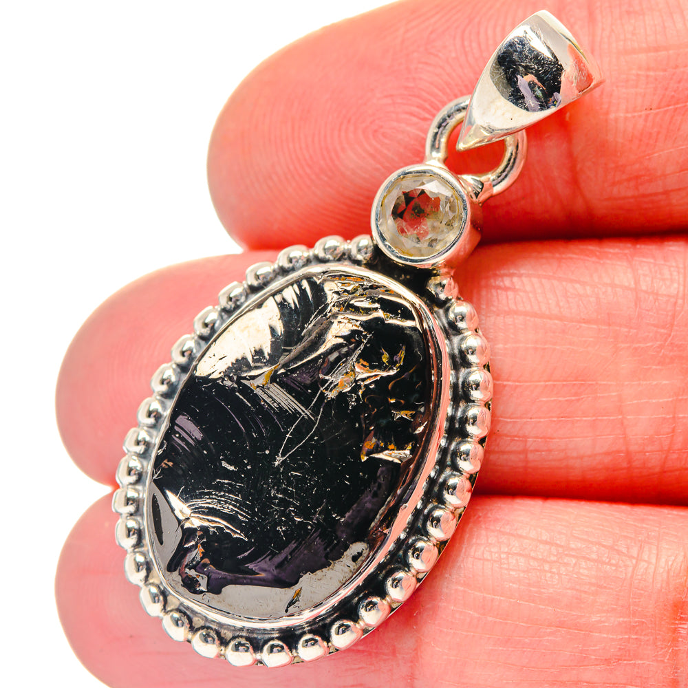 Montana Agate, Smoky Quartz Pendants handcrafted by Anasilvercos - PD19393