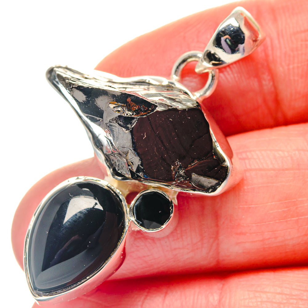 Black Tourmaline Pendants handcrafted by Anasilvercos - PD19401