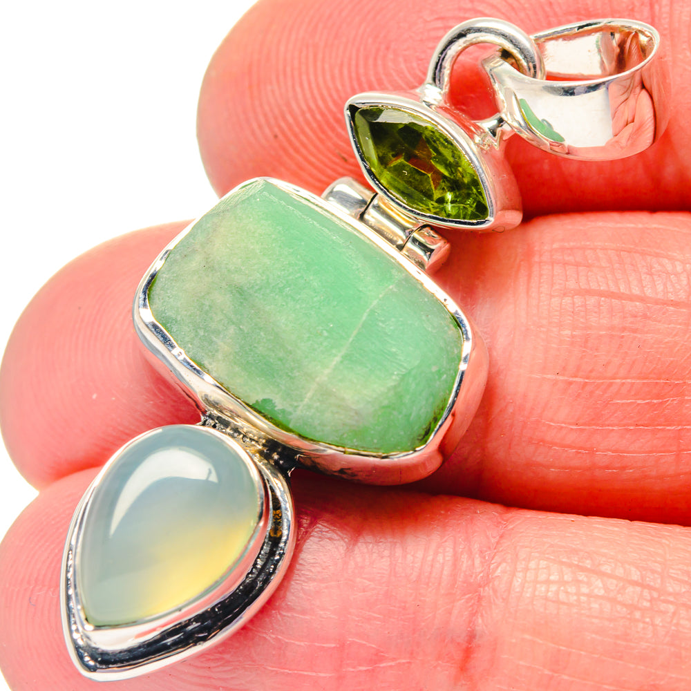 Green Tourmaline Pendants handcrafted by Anasilvercos - PD19435