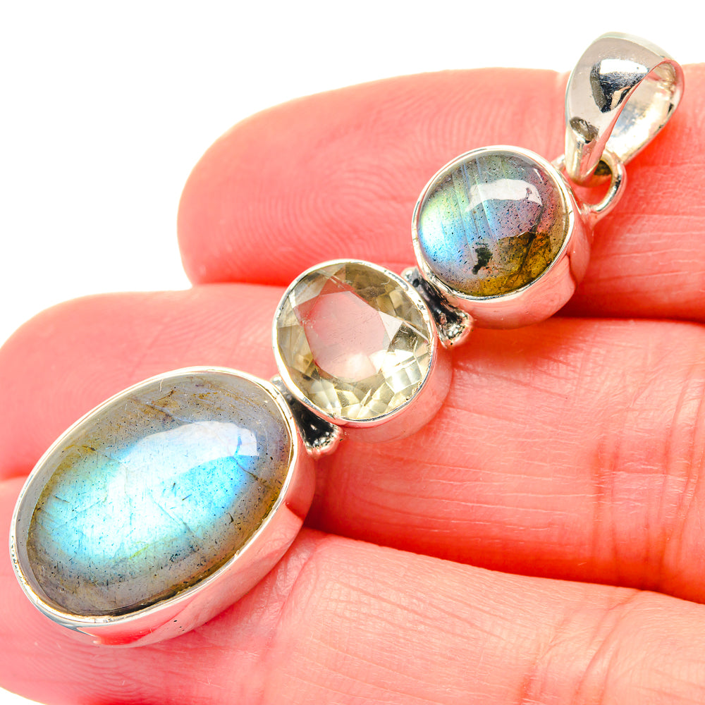 Rose Quartz, Amethyst Pendants handcrafted by Anasilvercos - PD19444
