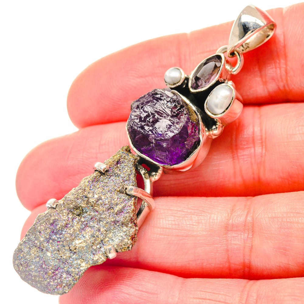 Pyrite Agate Pendants handcrafted by Anasilvercos - PD19499
