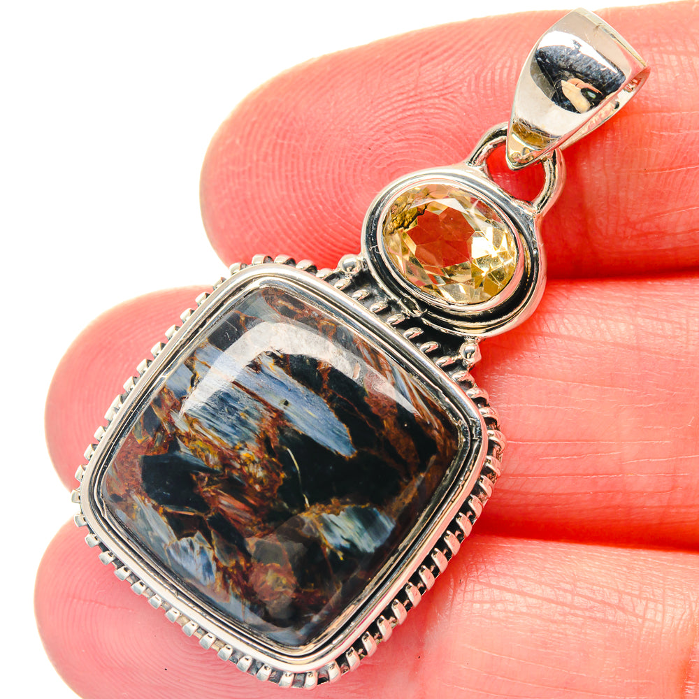 Black Agate Pendants handcrafted by Anasilvercos - PD19505