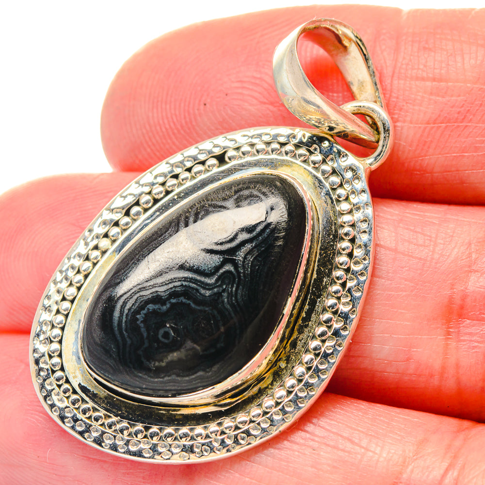 Black Tourmaline, White Quartz Pendants handcrafted by Anasilvercos - PD19582