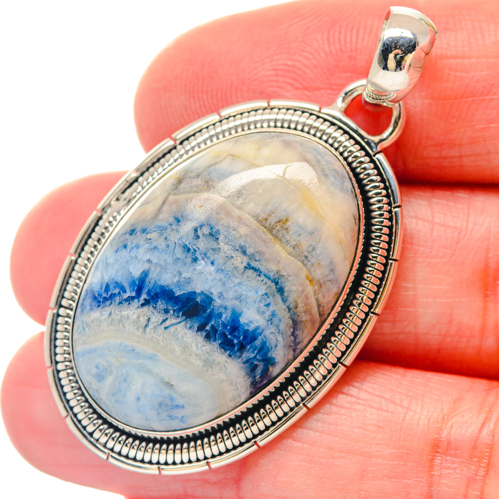 Blue Topaz Pendants handcrafted by Anasilvercos - PD19612