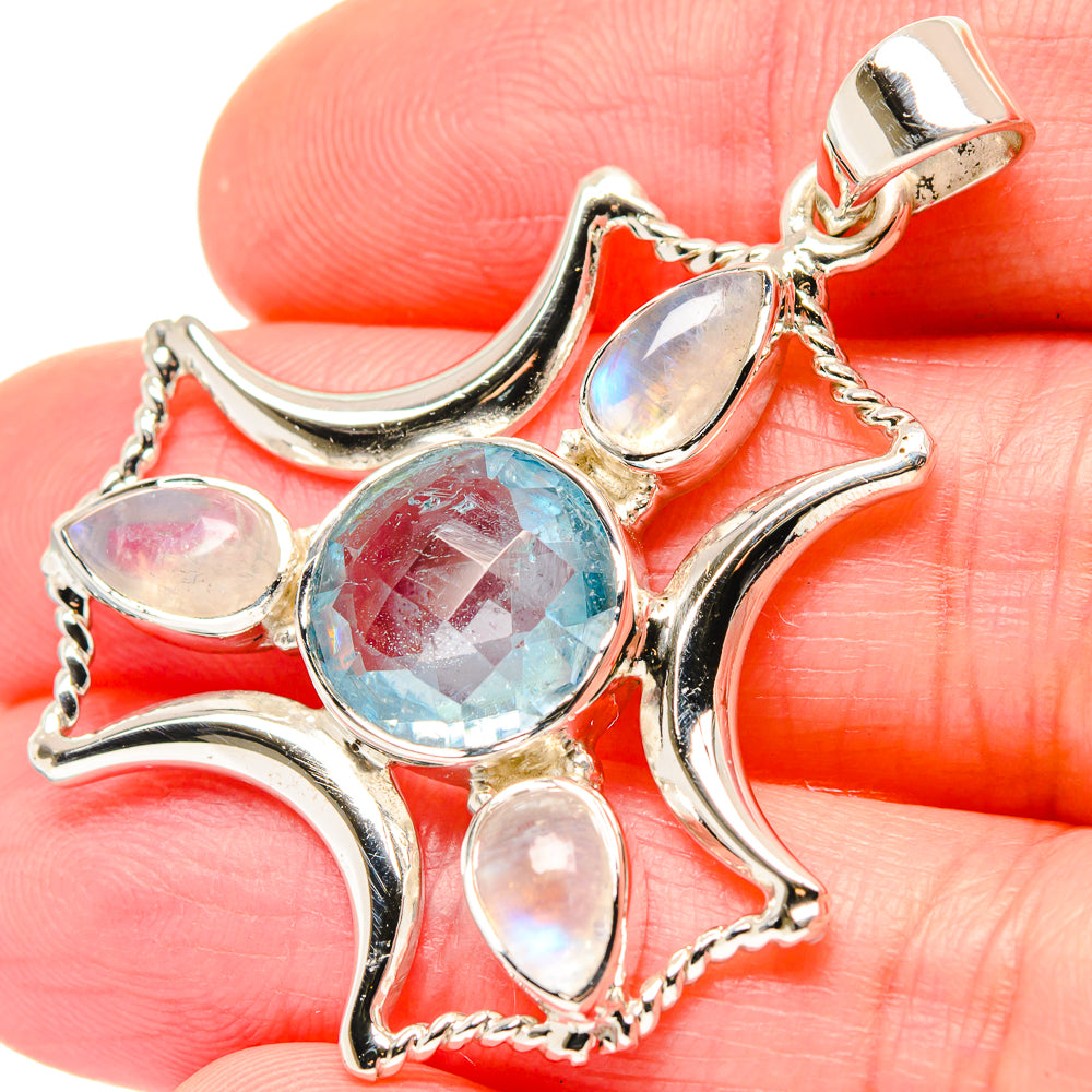 Blue Topaz Pendants handcrafted by Anasilvercos - PD19639