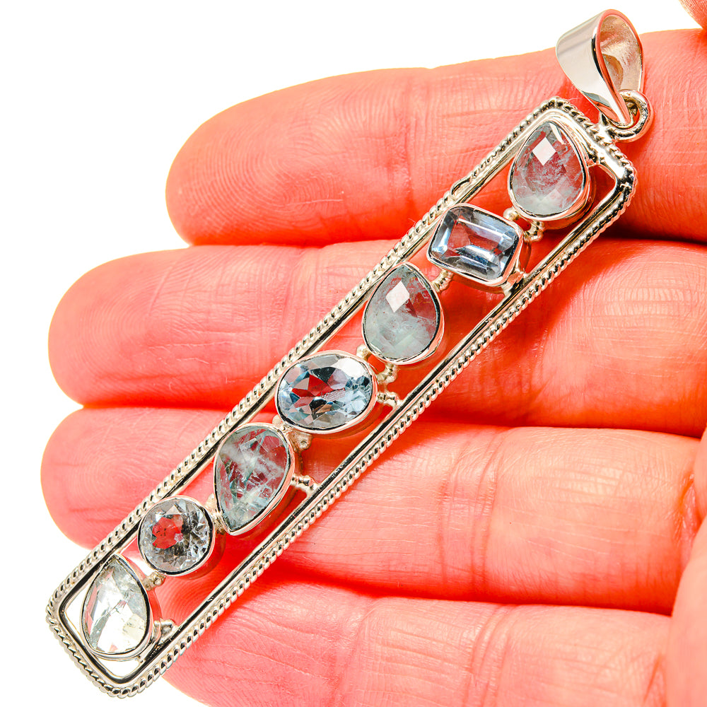 Blue Topaz Pendants handcrafted by Anasilvercos - PD19642