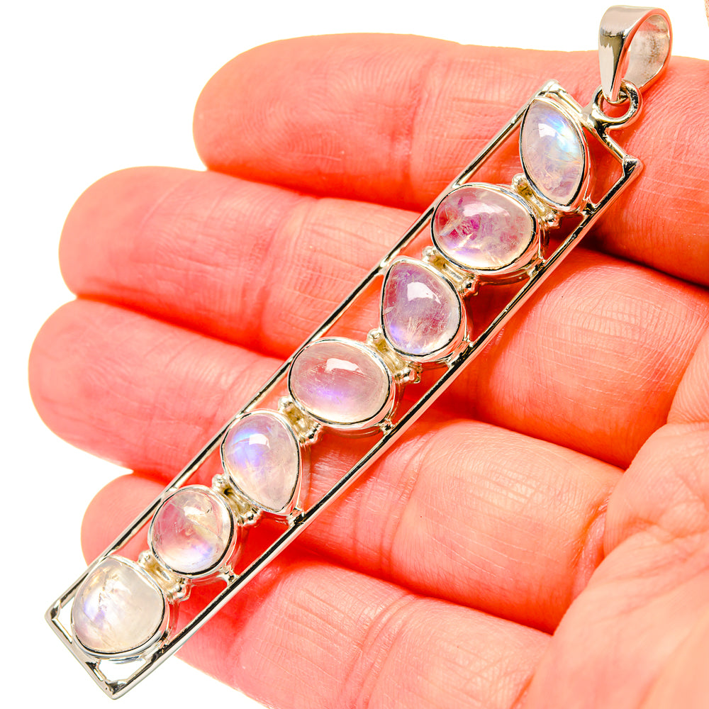 Rainbow Moonstone Pendants handcrafted by Anasilvercos - PD19644