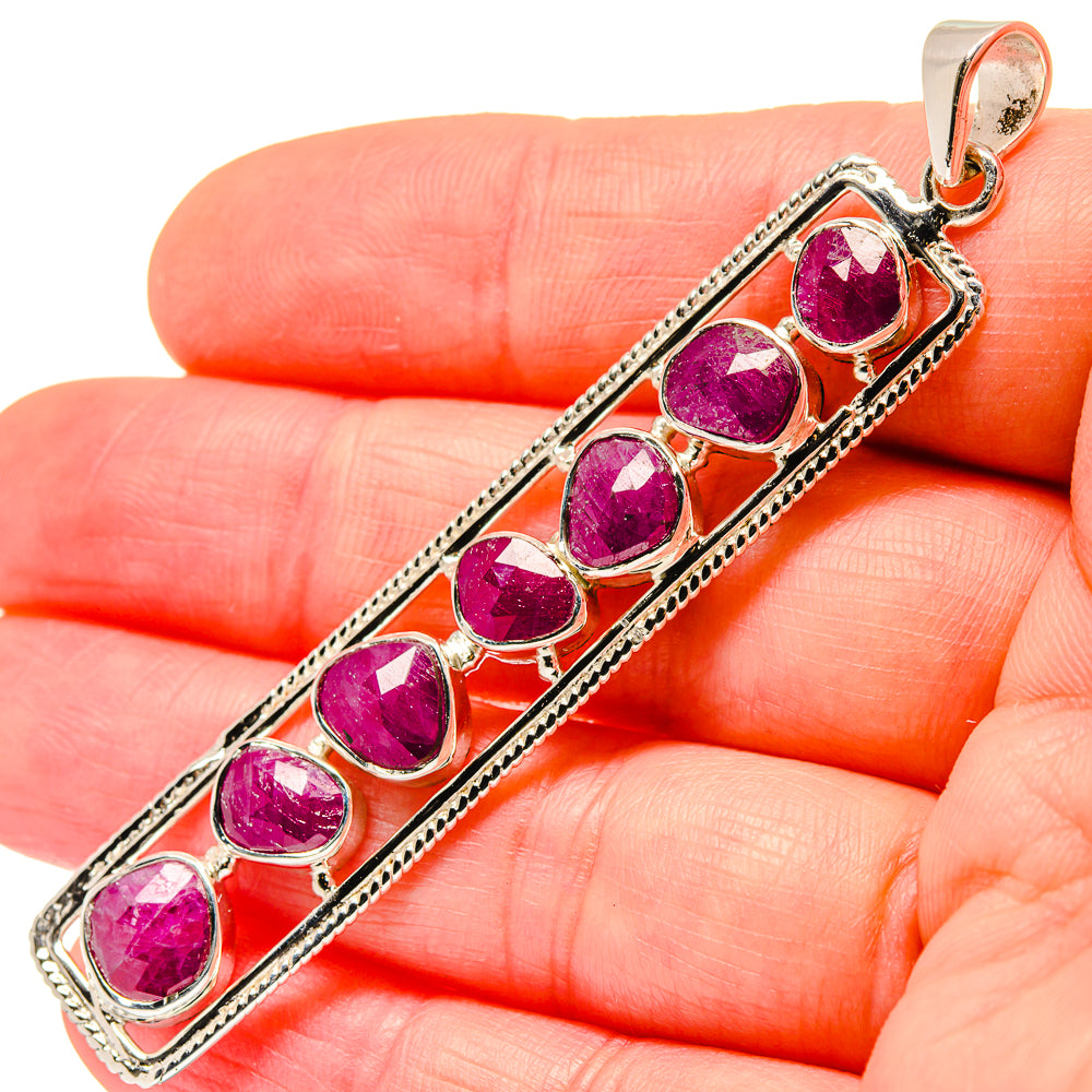 Ruby Pendants handcrafted by Anasilvercos - PD19646