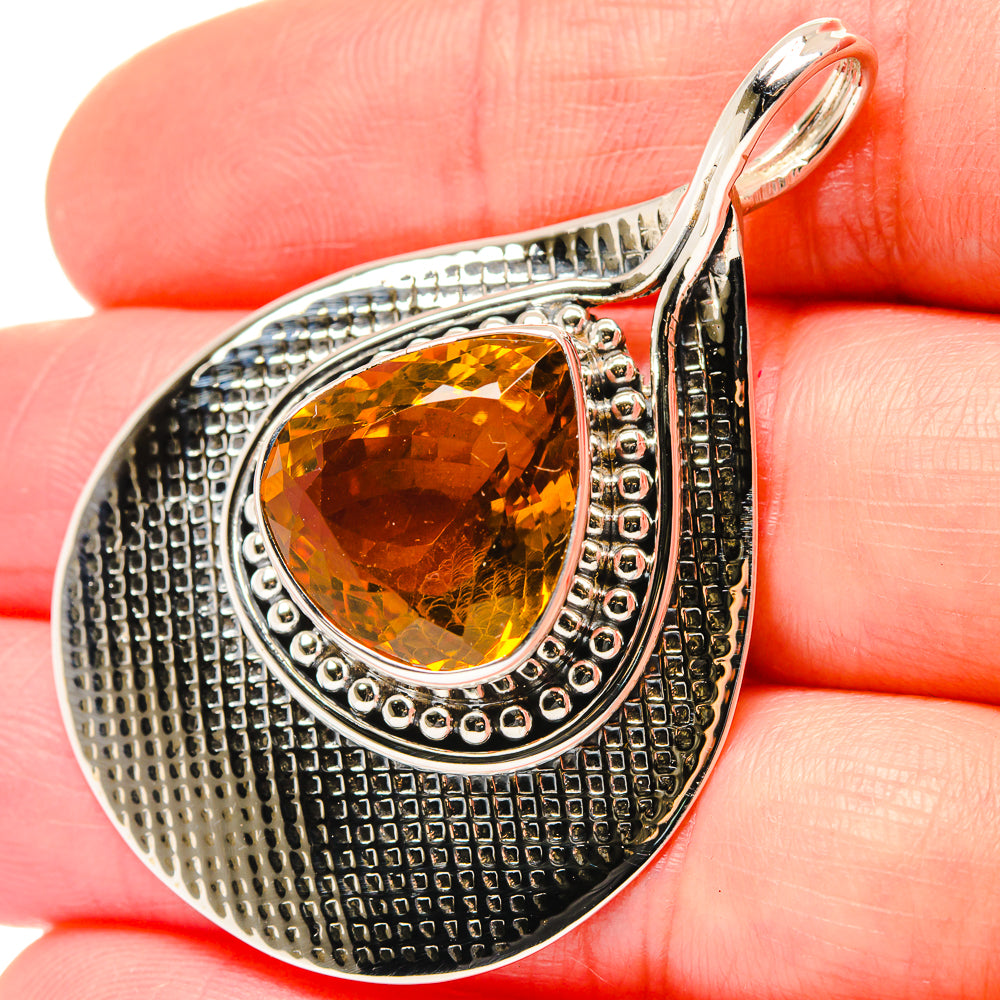 Mandarin Citrine Pendants handcrafted by Anasilvercos - PD19648