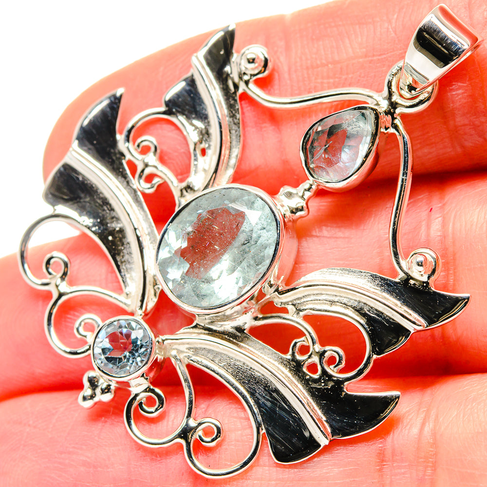 Aquamarine Pendants handcrafted by Anasilvercos - PD19652