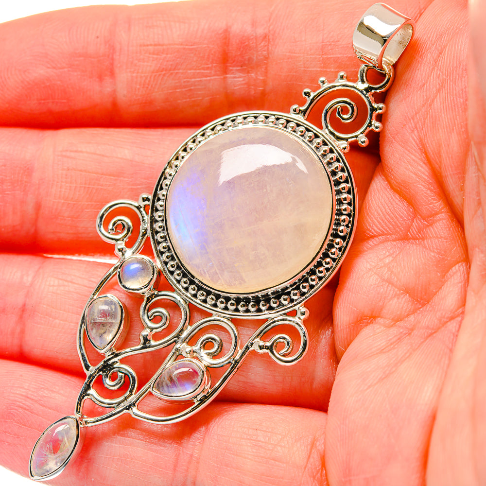 Rainbow Moonstone Pendants handcrafted by Anasilvercos - PD19668