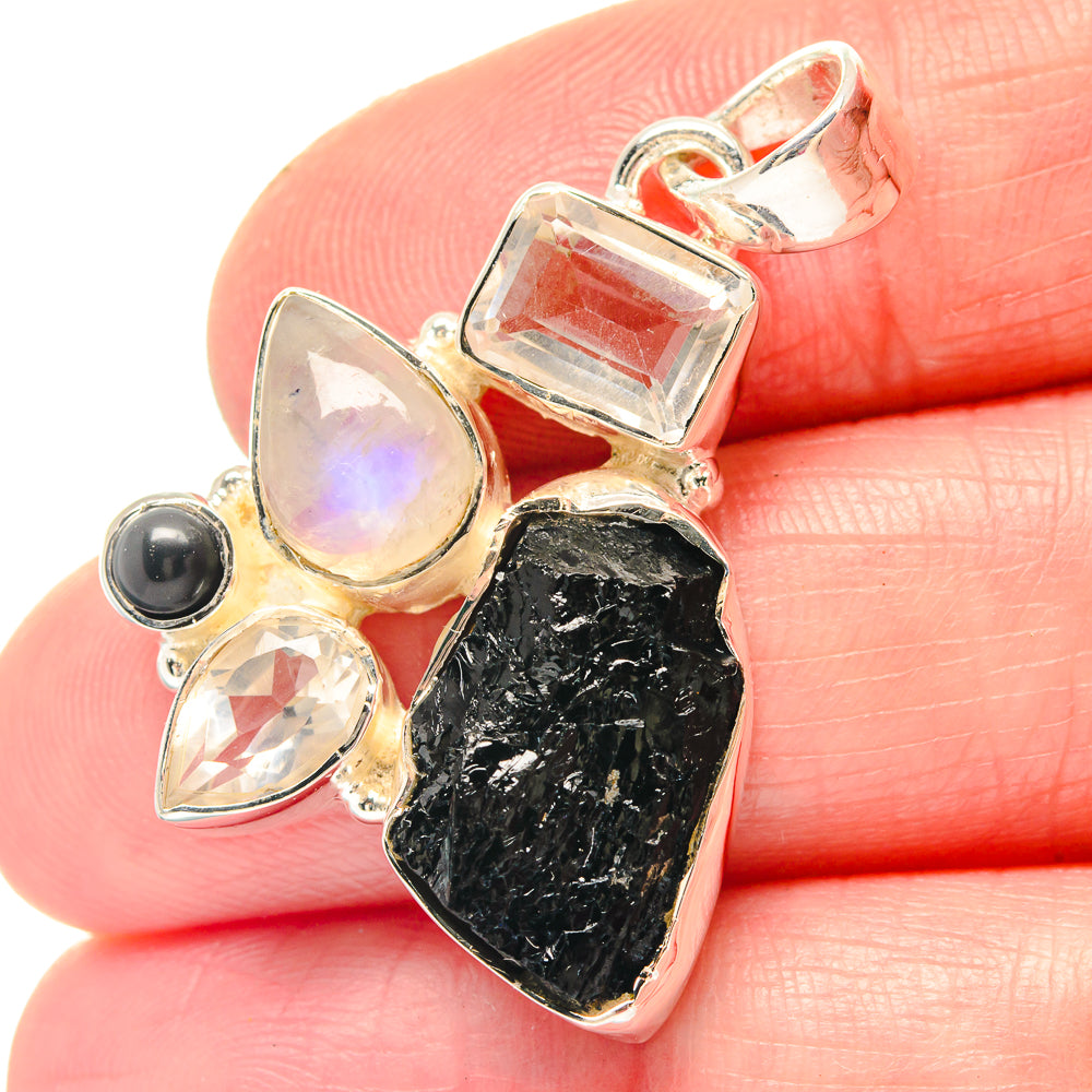 Black Tourmaline Pendants handcrafted by Anasilvercos - PD19687